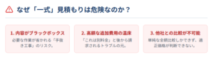 なぜ「一式」見積もりは危険なのか？